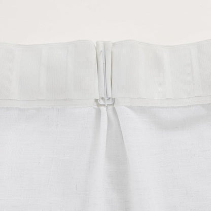 White Sheer Curtains 102 Inch Long, Cotton Linen Textured Light Filtering Drapes, Privacy Living Room Window Decor, Semi-Transparent Floor to Ceiling Pinch Pleat Curtain with Hooks
