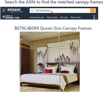 4 Corners Princess Bed Curtain Canopy Canopies for Girls Boys Adults Bed Gift (Queen, White)