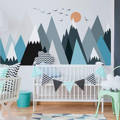 Ambiance Stickers Scandinavian Parka Mountains Wall Decals, DIY Home Decor, Peel and Stick Removable Stickers, Waterproof and Self Adhesive Wall Art - H115 x L230 CM