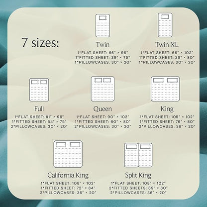 LuxClub 4 PC Queen Sheet Set, Deep Pockets Wrinkle Free Cooling Bed Sheets Hotel Bedding for Women, Men, Kids & Teens, Includes 1 Fitted Sheet, 1 Flat Sheet and 2 Pillowcases - Silky Soft Teal