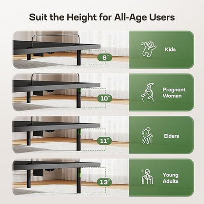 Marsail MS01 Twin XL Adjustable Bed Frame + 10-inch Gel Memory Foam Mattress, Adjustable Bed Base with Under-Bed Nightlight, Wireless Remote Control Adjustable Bed with 4 Height Options, Twin XL