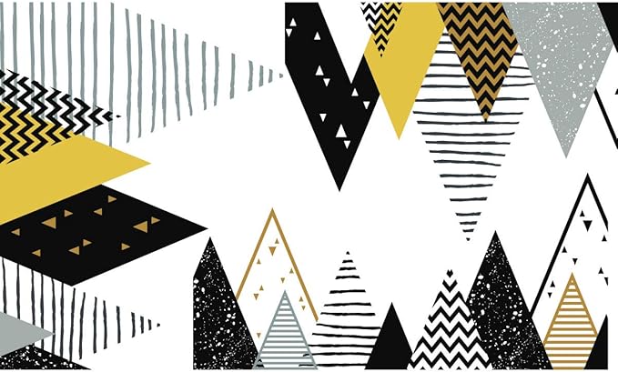 Ambiance Stickers Scandinavian Chapka Mountains Wall Decals, DIY Home Decor, Peel and Stick Removable Stickers, Waterproof and Self Adhesive Wall Art - H45 x L180 CM
