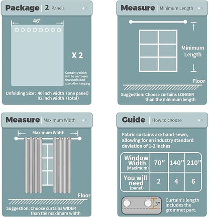 BGment Blackout Curtains for Bedroom - Grommet Thermal Insulated Room Darkening Curtains for Living Room, Set of 2 Panels, Each 46 x 54 Inch, Navy Blue