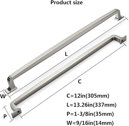 khtumeware 2 Pack 12 Inch Kitchen Cabinet Handles Brushed Satin Nickel Cabinet Pulls Drawer Pulls Kitchen Cabinet Hardware Kitchen Handles for Cabinets Cupboard Handles Drawer Handles