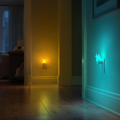 DORESshop LED Night Light for Kids, 3D Cute Unicorn Night Lights Plug into Wall with Dusk to Dawn Sensor, RGB+Soft White 3000K Night Light, Christmas Birthday Gift Nightlight for Kids, Room Decor