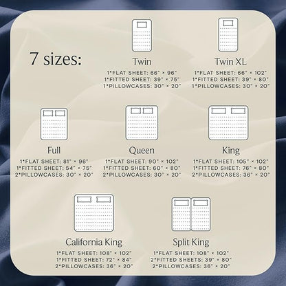 LuxClub 4 PC Full Sheet Set, Breathable Luxury Bed Sheets, Deep Pockets Wrinkle Free Cooling Bed Sheets Machine Washable Hotel Bedding Silky Soft - Navy Full