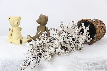 20pcs Babys Breath Artificial Flowers Gypsophila Bouquet Bulk Fake Spring Silk Small Flowers Real Touch Faux Floral for Home Bedroom Kitchen Garden Wedding Christmas Party DIY Decor (White)