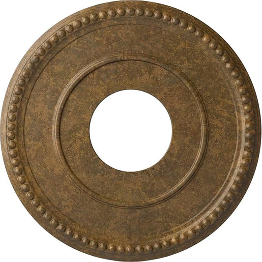 Ekena Millwork CM12BRRZS 12 1/2"OD X 3 7/8"ID X 3/4"P Bradford Ceiling Medallion Fits Canopies Up to 6 5/8", Rubbed Bronze