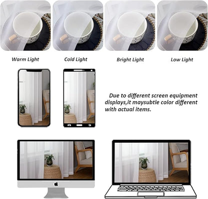 Chyhomenyc White Sheer Curtains 63 Inches Long 2 Panels, Light Filtering Bright Lightweight Curtains for Living Room, Soft Gentle Voile Rod Pocket Bedroom Window Drapes, 59Wx63L Inch, 2PCS