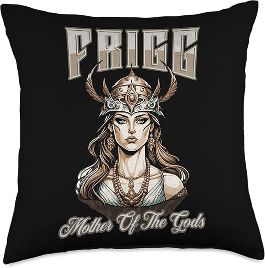 Nordic Vikings Legends Old Norse Mythology Gods Frigg Nordic Scandinavian Legends Old Norse Mythology Gods Throw Pillow, 18x18, Multicolor