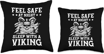 Feel Safe At Night Sleep With A Viking Valhalla Scandinavian Throw Pillow