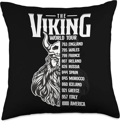 Viking Culture Nordish Symbols Scandinavian Warrior Throw Pillow
