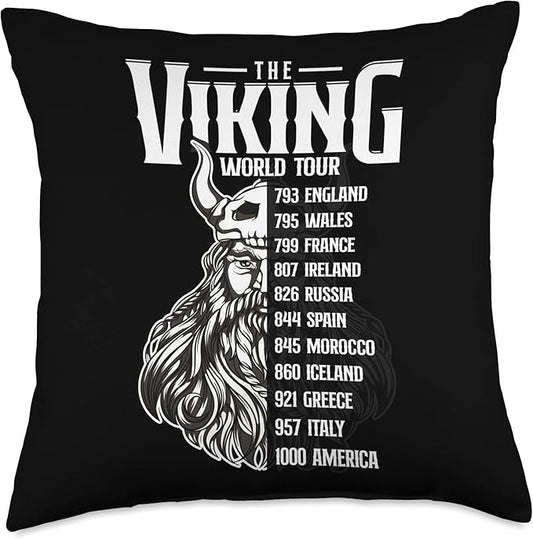 Viking Culture Nordish Symbols Scandinavian Warrior Throw Pillow