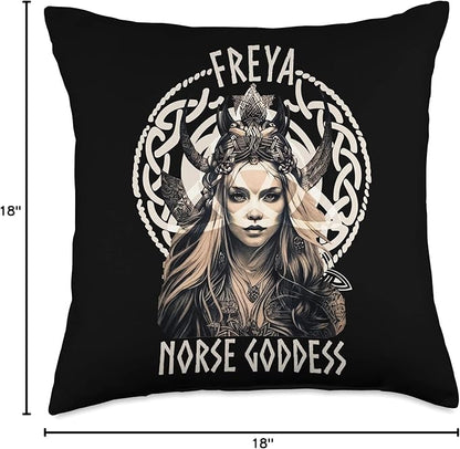 Freya Norse Goddess Scandinavian Viking Mythology Throw Pillow