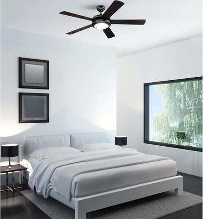 Westinghouse 7224200 Comet Indoor Ceiling Fan with Light, Matte Black