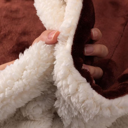 NANPIPER King Size Sherpa Blanket, Soft Fleece Throw for Bed, Reversible Thick Fuzzy Blanket for Winter (Brown, 90x108 inches)