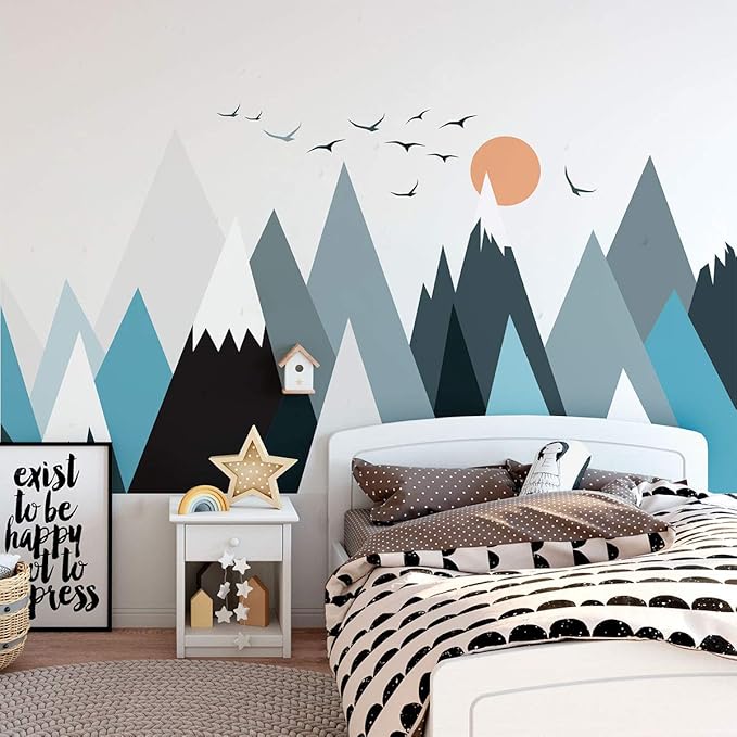 Children's Wall Sticker for Baby Room Decoration - Giant Scandinavian Mountains Parka - H80 x L120 cm