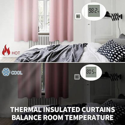 BGment Room Darkening Curtains 95 Inches Long - Grommet Thermal Insulated Drapes Window Treatment Curtains for Bedroom, 2 Panels, 52 x 95 Inch, Baby Pink