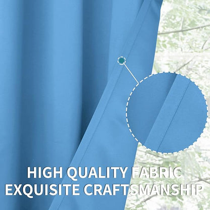 BGment Room Darkening Curtains 45 Inches Long - Grommet Thermal Insulated Drapes Window Treatment Curtains for Bedroom, 2 Panels, 52 x 45 Inch, Sky Blue