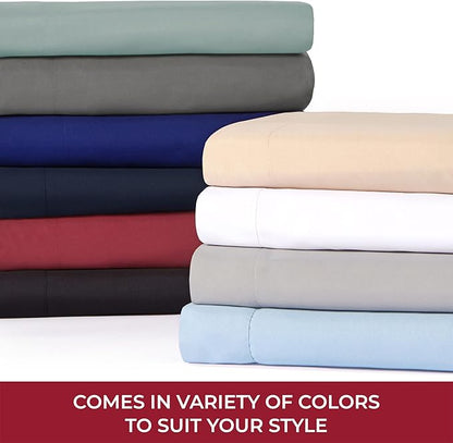 Mellanni RV Short Queen Sheets - 4 PC Iconic Collection Bedding - Hotel Luxury, Extra Soft, Cooling Bed Sheets - Deep Pocket up to 10 inch (RV/Short Queen, Poppy Orange)