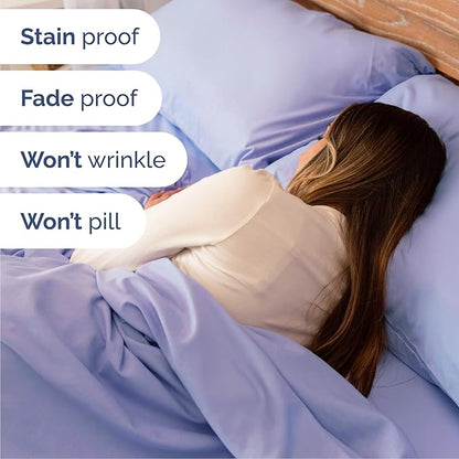 Queen Size 4 Piece Sheet Set - Comfy Breathable & Cooling Bed Sheets Set - Hotel Luxury Bedding for Women, Men, Kids, Teens, Boys & Girls - Deep Pockets, Ultra-Soft, Wrinkle Free - Oeko-Tex - Lavender