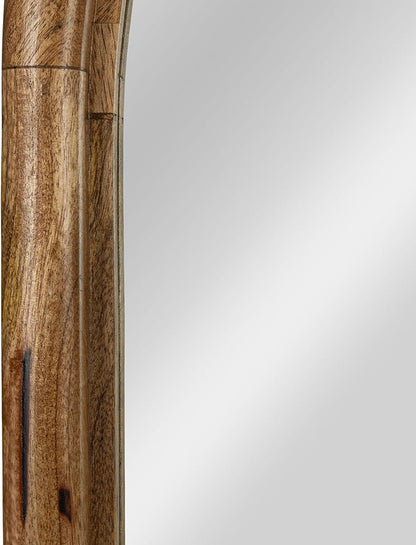 Creative Co-Op Arched Mango Wood Wall Mirror, Natural