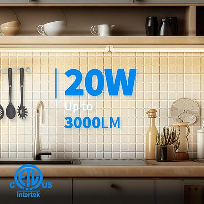 CNSUNWAY LED Shop Light 2FT, 20W 3000LM, 3000K Warm White, T8 LED Tube Lights, Ceiling and Utility Shop Lights, Linkable Light Fixture for Room, Garage, Workbench, ETL Listed (Pack of 2)