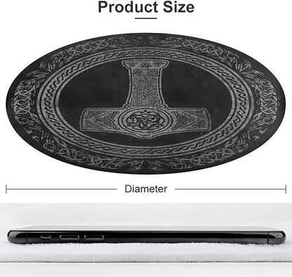 Norse Mythology Viking Thors Hammer Scandinavian Ultra Soft Non-Slip Area Rugs Indoor Coral Velvet Floor Mat Short Flannel Carpet for Living Room Bedroom Dining Room