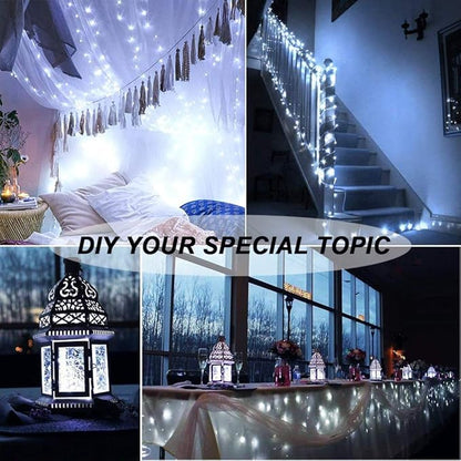 MUMUXI 32 Pack 7.2ft Fairy Lights Battery Operated. 20 LED String Lights Waterproof Silver Copper Wire Starry Firefly LEDs for Wedding Party Jars Christmas Decorations, Cool White