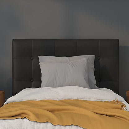 Flash Furniture Lennox Tufted Upholstered Twin Size Headboard in Black Vinyl
