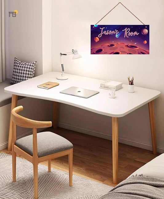 Personalized Outer Space Sign Universe Theme Art Décor For Kids Room Custom Name Moon Door Wall Art Decor For Little Man Cave, Stars Floral Nursery Art Girls Room Boys Bedroom