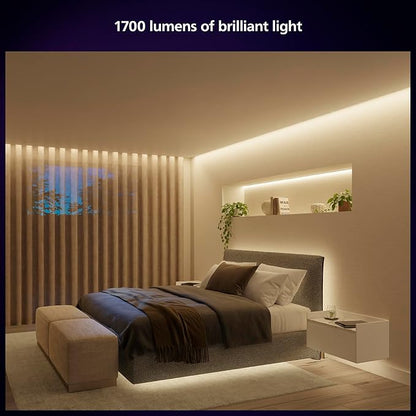 PHILIPS Hue Indoor 10 Ft Smart RGBWW LED Solo Lightstrip Base Kit, 1 Pack, Control with Hue App, LED Strip Lights Compatible with Alexa, Google Assistant and Apple HomeKit