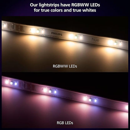 Philips Hue Indoor 16 Ft Smart LED Solo lightstrip Base Kit - 1 Pack - Control with Hue App - Compatible with Alexa, Google Assistant and Apple HomeKit| (Pack of 4)