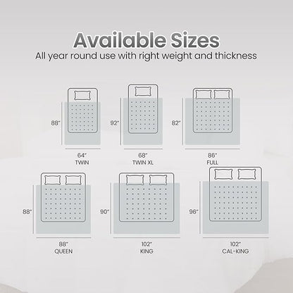 Utopia Bedding Comforter Duvet Insert, Quilted Comforter with Corner Tabs, Box Stitched Down Alternative Comforters King Size (Light Grey)