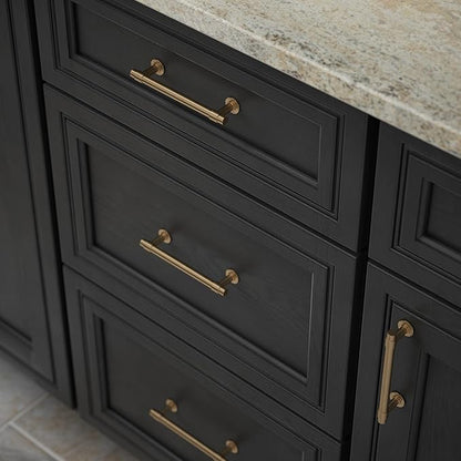 Franklin Brass - Francisco Champagne Bronze Gold Cabinet Handles 4 Inch (4") Hole Center Pulls | Easy Install, Durable Hardware for Kitchen Cabinet Door, Drawers, Dresser Pull, Furniture (10 Pack)