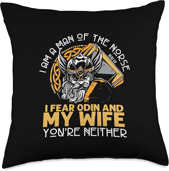 Nordic Country & Celtic Mythology Designs Viking Norway Norwegian Scandinavian Valhalla Funny Throw Pillow, 18x18, Multicolor