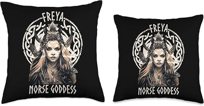Freya Norse Goddess Scandinavian Viking Mythology Throw Pillow