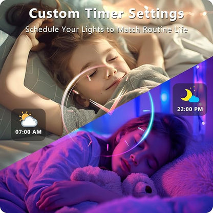 DAYBETTER LED Lights for Bedroom 132ft (2 Rolls of 65.6ft), Music Sync Color Changing Strip Lights with Remote, 24V Power Supply, Classroom Lighting, Room Decor for Teen Girls Boys Birthday Gifts