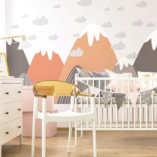 Ambiance Stickers Scandinavian Nordic Mountains Wall Decals, DIY Home Decor, Peel and Stick Removable Stickers, Waterproof and Self Adhesive Wall Art - H55 x L95 CM