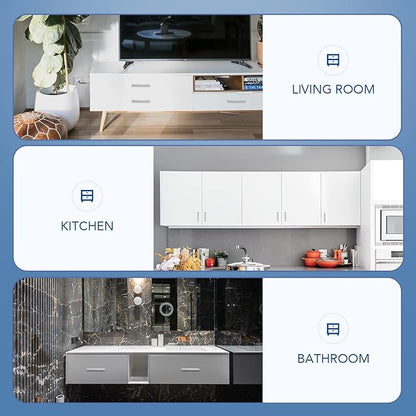 Ravinte 5 Pack Brushed Nickel Kitchen Cabinet Handles 4 Inch Cabinet Pulls Square Kitchen Hardware for Cabinet Drawer Pulls Drawer Handles Come with Screwdriver