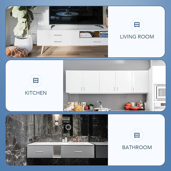 Ravinte 20 Pack Brushed Nickel Kitchen Cabinet Handles 4 Inch Cabinet Pulls Square Kitchen Hardware for Cabinet Drawer Pulls Drawer Handles Come with Screwdriver