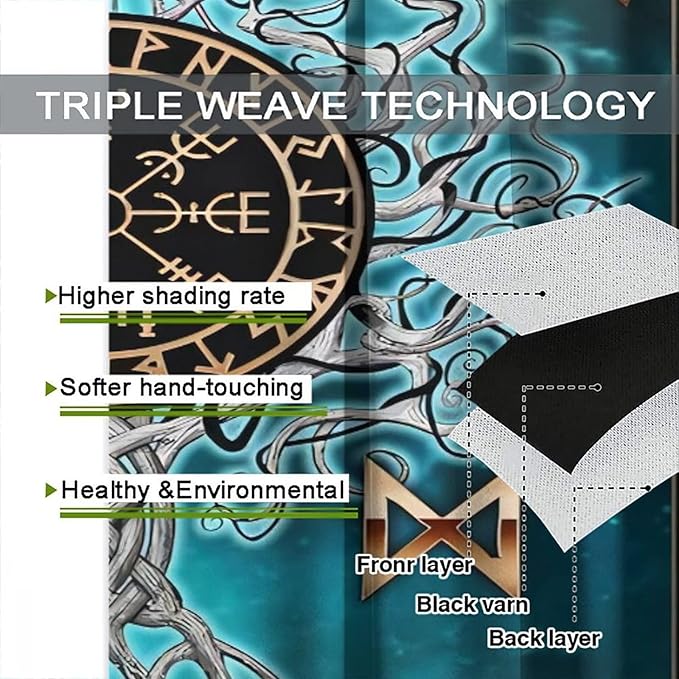 Viking Curtains Viking Totem Curtains Ancient Scandinavian Bedroom Living Room Decoration 2 Panel Groups W63 * L63 Inch