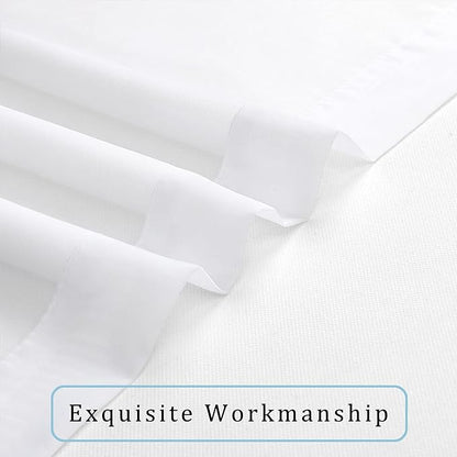OWENIE Sheer White Curtains 108 Inches Long for Living Room Bedroom 2 Panels Set, Lightweight Airy White Sheer Curtain, Filmy Voile Rod Pocket, 2 PCS, Each 59" W x 108" L