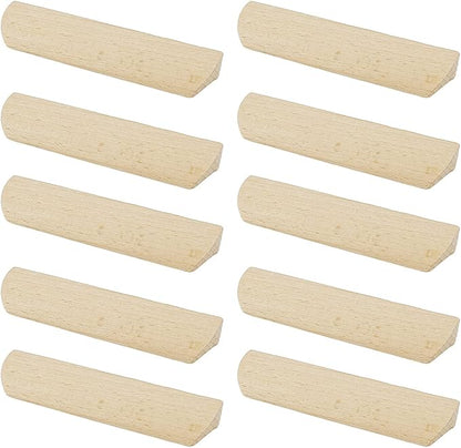 10Pcs Unfinished Wood Solid Furniture Pulls Handles,Unfinished Unpainted Paintable Wooden Handles Cupboard Closet Drawer Handle Pull,Length 4.84",Hole Dis.3.78"