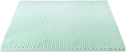 Best Price Mattress 2 Inch Egg Crate Memory Foam Mattress Topper with Calming Aloe Infusion, CertiPUR-US Certified, Queen,Green