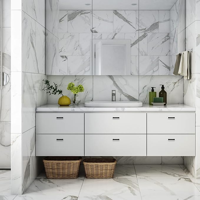 Ravinte 25 Pack Black Cabinet Pulls 2-1/2 Inch Square Kitchen Cabinet Handles Matte Black Kitchen Hardware for Drawer Pulls Drawer Handles Come with Screwdriver