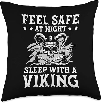 Feel Safe At Night Sleep With A Viking Valhalla Scandinavian Throw Pillow