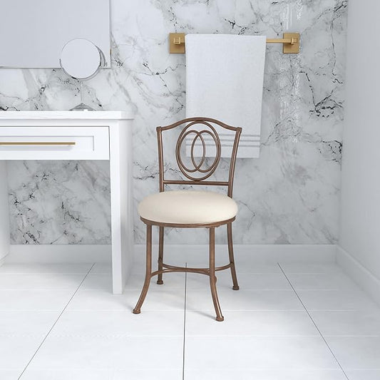 Hillsdale Emerson Metal Vanity Stool, Golden Bronze