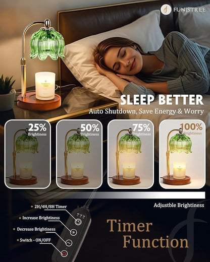 Candle Warmer Lamp with Timer Dimmable, Adjustable Height, Birthday Gifts for Women Mom, House Warming Gifts New Home Room Decor, Christmas Gifts,Wax Warmer Lamp for Jar Candles with 2 Bulbs