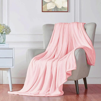 Walensee Fleece Blanket Plush Throw Fuzzy Lightweight (Throw Size 50x60 Pink) Super Soft Microfiber Flannel Blankets for Couch, Bed, Sofa Ultra Luxurious Warm and Cozy for All Seasons